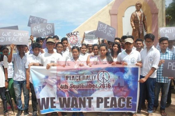 Peace rally organised by students on Sunday Peace rally organised by students on Sunday